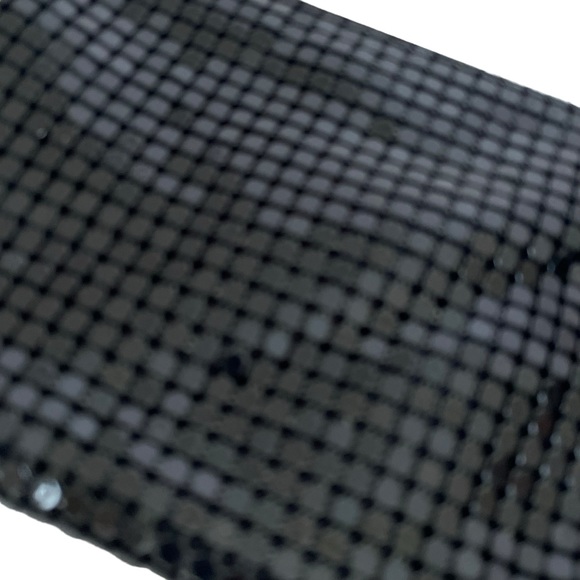 Style & Co by Macy's Black Mesh Evening Bag Silver Hardware & Chain Strap - Picture 4 of 9